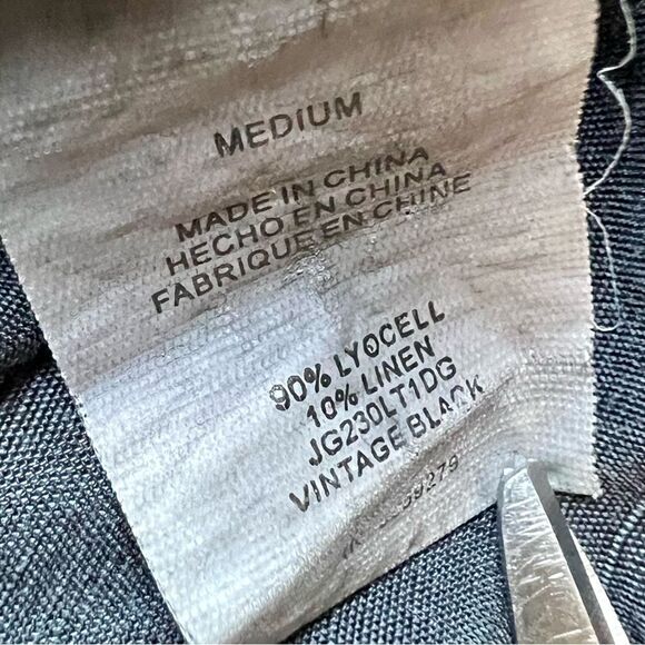 THREAD & SUPPLY Pull On Jogger Pants Linen Blend Elastic Waist Vintage Black M - Picture 5 of 9